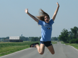 Kelsey Jumps for Joy