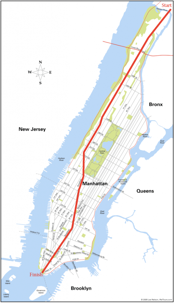 Manhattan Route down Broadway