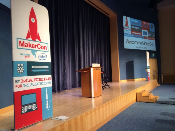 Courtesy of Qualcomm, MakerCon had fabulous facilities, this being our main stage.